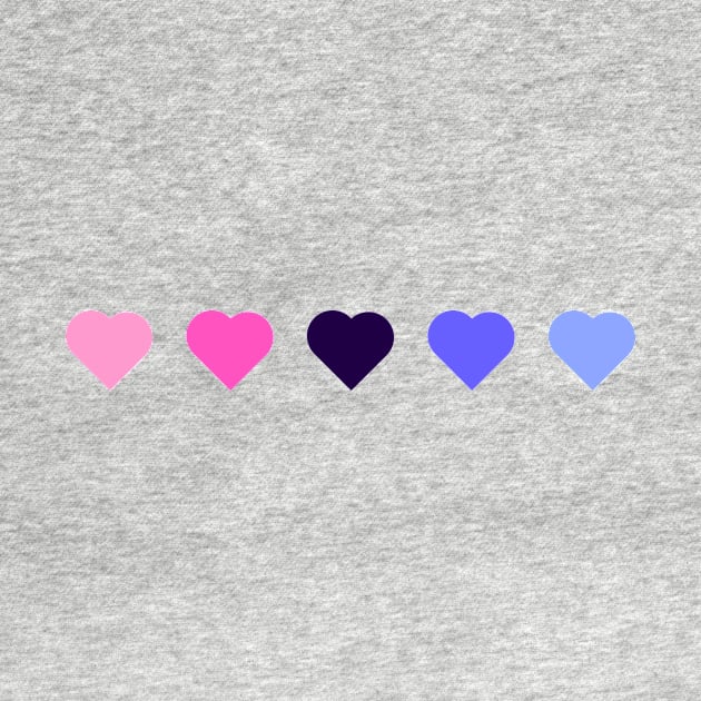 Bi+ Hearts Omnisexual Flag (Solid) by opalaricious